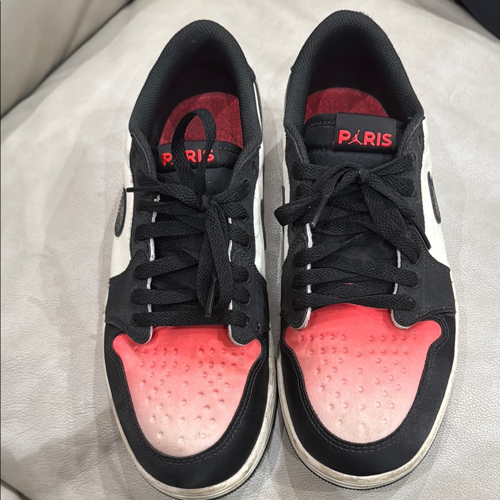 Jordan Paris Black and Red Ombre Sneakers